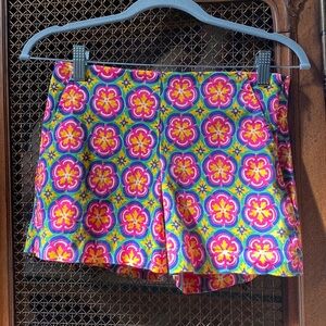 Trina Turk Corbin Bright Colorful Mid Rise Shorts Sz 4